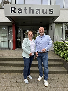 Nicole Wortmann und Bürgermeister Markus Lask. 