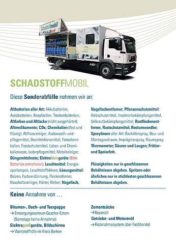 Flyer Öffnungszeiten und Abfallarten 2023