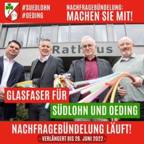 Die Glasfaser-Nachfragebündelung wird bis 26. Juni 2022 verlängert. Jetzt Jetzt Verfügbarkeit an Ihrer Adresse prüfen!