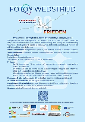 Flyer: 80 jaar vrede en vrijheid in 2025 - Fotowedstrijd voor jongeren!