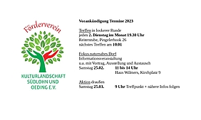 Vorankündigung  Termine 1. Quartal 2023