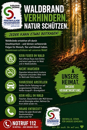 Hinweise der Freiwilligen Feiuerwehr Südlohn.
